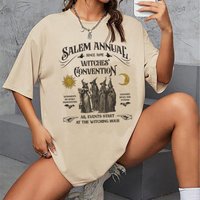 Salem Witch T-Shirts for Women Vintage Funny Halloween T Shirts Short Sleeve Loose Trendy Cute Fall Holiday Graphic Tees Tops