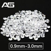 One Carat Per Pack White D Color Moissanite Loose Stones From 0.9mm to 3.0mm Positive Pass Diamond Tester