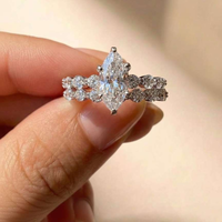 925 Sterling Silver High Quality Design Marquise Zirconia Set Exquisite Rings for Women Trend Bridal Wedding Hot Sale Jewelry
