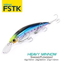 FSTK New Heavy Sinking Minnow 110S 37g 90S 28g 70S 16g Saltwater Long Casting Distance Fishing lures Sea Artificial Bait