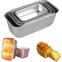 1Pc Square Box Mold Baking Tool Aluminum Alloy Non-Stick Bread Cheese Cake Toast Pan DIY Kitchen Baking Cake Mold Bread Pan