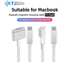 Magnetic Safe Charging Cable for MacBook, USB-C to MagSafe 1/2 Braided Cable Compatible with MacBook Air Pro 45W 60W 85W Adapter