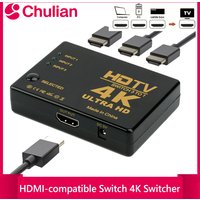 3 in 1 HDMI-compatible Switch 4K Switcher out HD 1080P Video Cable Splitter 1x3 Hub Adapter Converter for PS4/3 TV Box HDTV PC