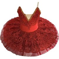 Children Professional Ballet Tutu Dress Adult Red Tutu Pancake Performance Dance Swan Lake Ballerina Costumes Girls