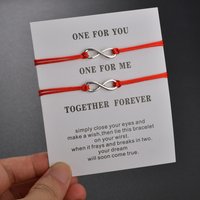 2 Pcs Infinity Woven Rope Couple Bracelets for Women Men Handmade Braided Rope Adjustable Eight-character Woven Bracelet Jewelry