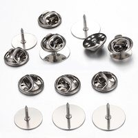 10 PS Stainless Steel Butterfly Hat Tack Set Brooch Flat Pin Base Cabochon Cufflinks Tie Pins DIY Jewelry Making Supplies Crafts
