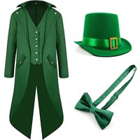St Patrick's Day Gothic Steampunk Elf Suit Clover Carnival Studio Shoot Full Adult Holiday Elf Fancy Dress Outfit