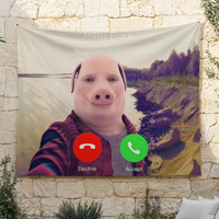 Funny John Pork Pig flag Suitable For Party Club Outdoor Interior Wall Decoration Banner Fans Gift