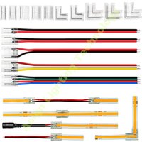 5Pcs/lot Quick Connectors for 5V/12V/24V COB Led Strip Connector 2Pin 3Pin 4Pin 5mm 8mm 10mm Corner Connector Strip to Wire/DC