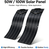 50W 100W 18V ETFE Flexibles Solarpanel Monokristalline Solarzelle Batterie für Dach, Marine, Boot, Wohnmobil