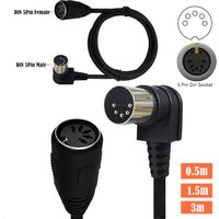 90 Degree Bend MIDI DIN Extension Cable MIDI 5Pin Din Male to Female Bus Keyboard Synthesizer Organ Electric Piano 0.5/1.5/3m