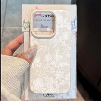 White Lace Pattern Lace Floral Phone Case For Samsung Galaxy S25 S24 Ultra 5G S23 FE S22 S21 Plus A26 A25 A24 A36 A56 A16 Cover