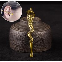 Retro Brass Ear Spoon Keychains Pendant Snake Ear Digging Tool Brass Key Ring Pendant Ear Pick Tool Reusable Ear Cleaner