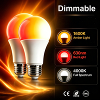 3 Colors Dimmable LED Bulb E27 7W Zero Blue Light 630nm Red+1600K+Full Spectrum 4000K for Home Sleep Infrared Bulb AC100-240v