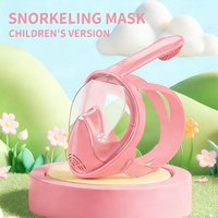 Kids Snorkel Mask Full Face, Snorkeling Set with Camera Mount, Foldable 180 Degree Panoramic View Snorkeling Gear Anti-Fog Anti