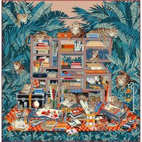 Silk Scarf Women Toolbox Print Square Scarves Head Echarpes Silk Foulards Femme Wraps Beach Shawl Bandana Lady Hijabs 90CM