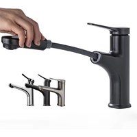Hot and cold water faucet brass valve body multifunctional pull-out basin faucet single handle sink faucet bathroom accessories