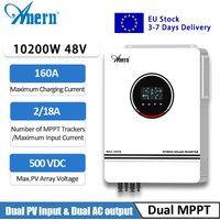 Anern 10.2KW Hybrid Inverter Off Grid Inverter 48v on Grid Solar Inverter Pure Sine Wave Bulit In 160A MPPT Solar Controller