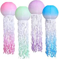 4PCS/SET10Inch Jellyfish Paper LampshadePinkGreenPurpleBlue Hanging Lantern for Wedding Mermaid Baby Showers Home decoration