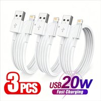 3PCS USB Fast Charging Cable Set for iPhone X-14 pro Max SE Rapid Data Transfer Cables Compatible with Multiple Models