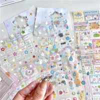 MINKYS 8pcs/lot ins Kawaii Decorative Stickers for Scrapbooking Cute Journal Sticker Stationery