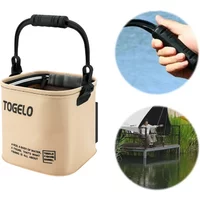 8L/13L Collapsible Handheld Fishing Bucket for Wild Fishing Live Fish Storage Pail with Fish Guard Outdoor Fishing Container