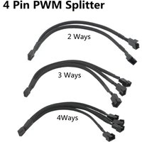 2/3/4Ways 4 Pin PWM Splitter 4Pin PWM Female To 3/4 Pin PWM Adapter Cable for Computer CPU Case Fan Sleeved Power Cable