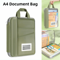Transparent A4 Document Bag Zipper-Type Mesh Large Opening File Bag Handheld Multifunctional Test Paper Bag Carrying Bag