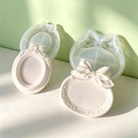 Oval Embossed Plaster Storage Tray Silicone Molds DIY Mirror Frame Bowknot Gypsum Plate Tray Home Decoration Mold
