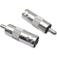 10pcs BNC Connector Female to RCA Male BNC Female Head Turn AV Plug Male Audio and Video Cable Adapter AV Signal Conversion