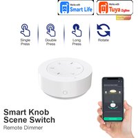 Works withTuya ZigBee Smart Knob Switch Wireless Scene Switch Button Remote Dimmer Battery Powered Automation for Smart Life APP