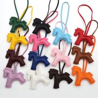 PU Leather Pony Pendant Luggage Tag All-Match Car Hanging Accessory Fashionable Bag Charm with Advanced Sense