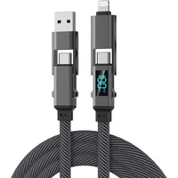 4 in 1 100W USB Type C Fast Charging Cable for iPhone 15 14 13 Samsung Xiaomi Redmi OPPO Fast Charger Cord Transfer Data Cable