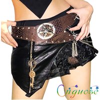 Summer Free shipping Sexy Nightclub PU leather Denim Mini Short Skirts Shorts Culottes with Belt