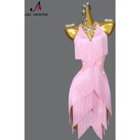 New Latin Dance Competition Dress Suit Dress for Prom Women Ballroom Fringe Skirt Stage Costume Line Clothes Girl Wear Customize