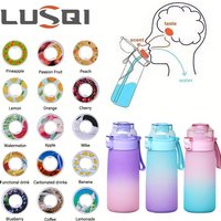 LUSQI 1pc 600ML Flavored Water Bottle With Random 1 Flavour Pods Air Water Bottle Air Camping Sport Fitness Cup