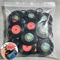 50pcs NFC Keychains DIY Self-made Record Music Vinyl Chip Sticker Pendant Photo Peripheral CD Concert Record Pendants Keyrings