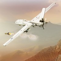 Drone de Reconnaissance Militaire Blanc MQ-9, Modèle MOC, Briques de Construction, Équipement de Guerre, Technologie Modulaire, Cadeaux, Jouets à Assembler pour Enfants, Fêtes