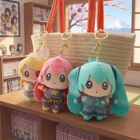 Cute Miku Hatsune Plush Keychain Doll Anime Figure Cartoon Character Bag Charm Stuffed Toy Adorable Mascot Keyring Accessory