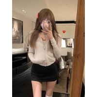 NUOMICI K-Fashion Cute Sexy Black Short Skirt for Women's Clothes Summer Simple Pleated Bodycon Mini Skirt Elastic Girl Skirt