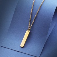 10pcs/lot Mirror Polished Stainless Steel Geometric Rectangle Bar Necklaces Blank Long Strip Charms Necklace DIY Jewelry Making