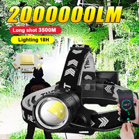 2025 New XHP360 Super Bright Headlamp 2000000LM Most Powerful LED Headlight Rechargeable Head Flashlight Camping Headlight 18650
