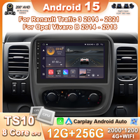 Autoradio Carplay 9 pouces, Android 15, pour Renault Trafic 3 2014 – 2021, pour Opel Vivaro B 2014-2018, lecteur multimédia de Navigation