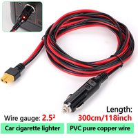 XT60 10FT Female to Cigarette Lighter Socket Plug 12V 24V Universal Charging Cable 14AWG Connector for Car Storage Battery