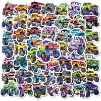 56/100Pcs Funny Doodle Monster Truck Car Cartoon Stickers DIY Game for Car Skate Helmet Suitcase Stationery Box Notebook Decals