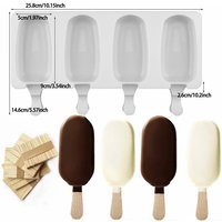 4/8 Hole Ice cream Silicone Mold Dessert Freezer Fruit Popsicle Maker Mold DIY Homemade Ice cream Mold With Stick