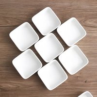 Ceramic white square dish platter, plate, snack side dish plate, hotel-level restaurant, molecular cuisine, sauce, flavor plate