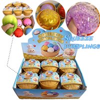 Hot Glitter Dumpling Squishy with Box Dumplings Sensory Squeeze Toy for Stress Relief Fans Birthday Children's Day Gifts