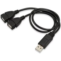 High Quality USB 2.0 Cable USB Double Splitter Adapter Cable One To Two Female To USB 2 Male Power Extension Data Cables 15-30cm