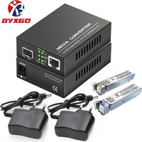 BYXGD Gigabit Fiber Optic Transceiver BIDI Duplex SFP Media Converter Plug and Play 1000Base Communication Items 20KM 30KM LC